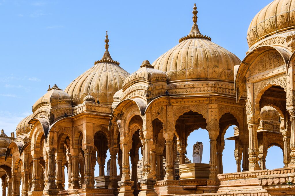 Beautifully carved stone domes in India showcase rich architectural heritage and history.